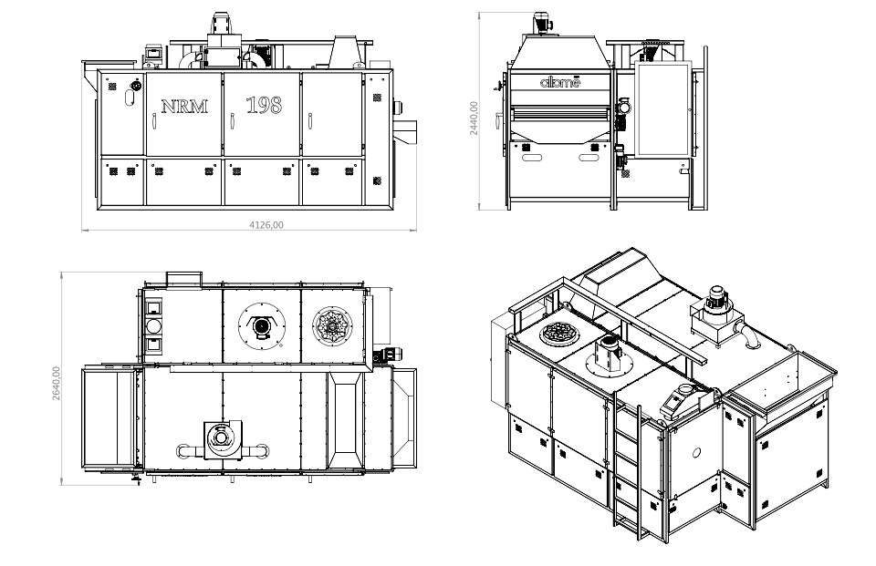 Nuts Roasting Machine Nrm 198 technical drawing