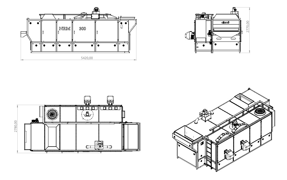 Nuts Roasting Machine Nrm 200 technical drawing