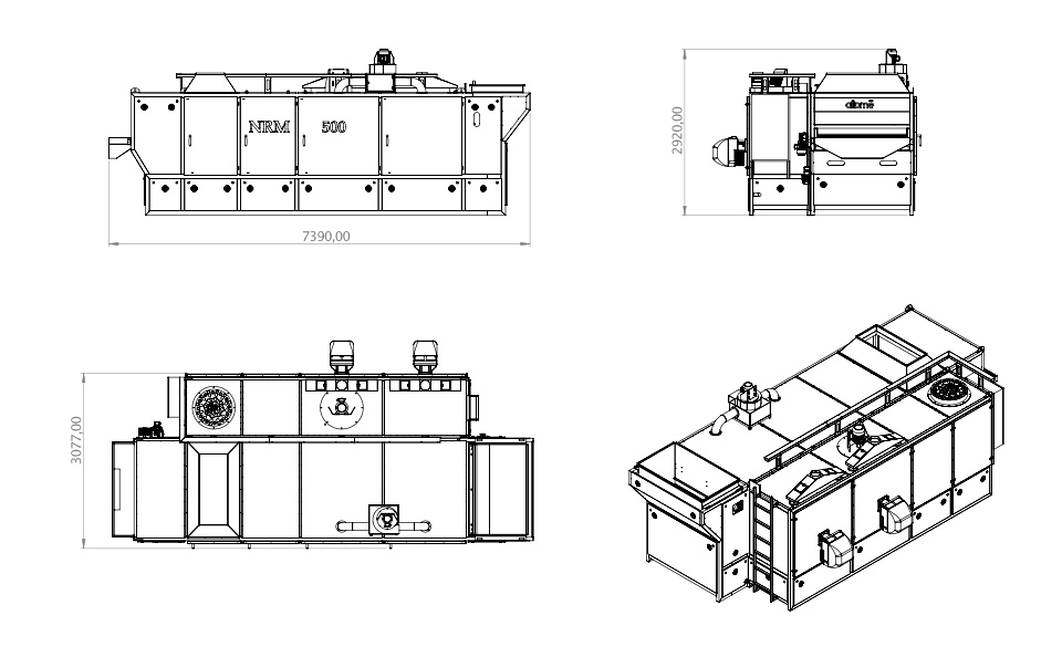 Nuts Roasting Machine Nrm 500 technical drawing